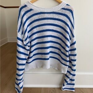 J. Crew Blue and White Striped Sweater